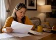 Woman reviewing Arizona divorce paperwork