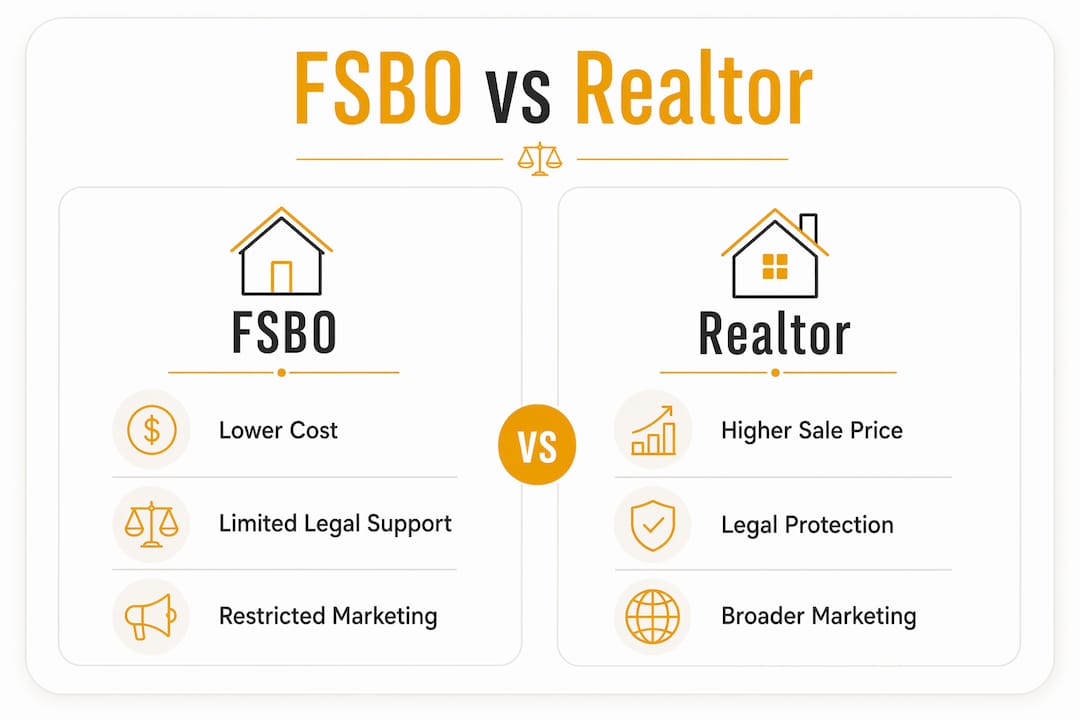 Infographic comparing FSBO and Realtor-assisted sales