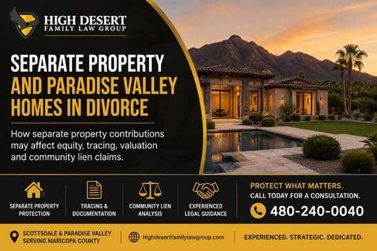 A closely held company can be the most valuable and difficult asset in a Scottsdale or Paradise Valley divorce. The business may provide income to one or both spouses, employ relatives, own real estate or hold value that does not appear on an ordinary balance sheet. Arizona law generally treats property acquired during marriage as community property, while property owned before marriage may remain separate. A business started before the wedding can still create disputes when marital labor or money helped it grow. The first task is therefore classification, followed by a defensible valuation. Gather Complete Financial Records Begin with at least several years of business tax returns, profit and loss statements, balance sheets, bank statements and general ledgers. Include payroll records, owner distributions, debt schedules and documents showing loans between the company and its owners. Provide governing documents such as operating agreements, shareholder agreements, partnership agreements and buy sell provisions. These may contain transfer restrictions or formulas, although a private agreement does not automatically settle the value for divorce purposes. Incomplete records create delay and suspicion. Reconstruct missing information early rather than waiting until discovery deadlines approach. Separate Business Income From Business Value Income and value are related but not identical. A company can generate strong cash flow while carrying significant risk, debt or dependence on one owner. Another business may show modest current income while holding valuable contracts, equipment, intellectual property or real estate. Compensation also needs careful review. An owner may receive salary, bonuses, distributions, personal expenses paid by the company or other economic benefits. Those figures can affect support questions as well as valuation. Avoid changing normal compensation, delaying invoices or moving expenses after divorce becomes likely. Unusual activity will invite closer examination and may damage credibility. Identify Separate and Community Contributions If the business began during the marriage, the community property analysis may be relatively direct. When one spouse owned it before marriage, the history becomes more important. Arizona courts distinguish growth produced by the inherent qualities of a separate business from growth attributable to a spouse’s work during the marriage. Records showing the company’s value at marriage, capital contributions, compensation and changes in operations can therefore matter greatly. Do not assume that the name on the ownership document ends the inquiry. Classification and any community claim depend on the facts and available proof. Understand the Valuation Process A qualified valuation professional may examine earnings, assets, market information, customer concentration, management structure and future risk. The appropriate method depends on the company and the purpose of the valuation. Both sides may use one neutral expert, or each may retain a separate professional. A jointly selected expert can reduce cost when the spouses agree on access to records and the valuation date. Separate experts may be appropriate when assumptions or financial reporting are disputed. The attorney and expert should define the assignment clearly before extensive work begins. Consider How the Business Could Be Divided Divorce does not always mean selling the company. One spouse may keep the business and offset the other spouse’s interest with cash, investments, retirement funds or real estate. A structured payment may be considered when an immediate buyout is not practical. Co-ownership after divorce is possible but often difficult. It requires clear authority, reliable reporting and a workable method for future decisions. Tax consequences, loan covenants and transfer restrictions should be reviewed before any settlement is signed. The goal is a division that protects value rather than disrupting the company unnecessarily. Speak With a Scottsdale Business Divorce Attorney High Desert Family Law Group represents clients in Scottsdale, Paradise Valley and throughout Maricopa County in divorces involving closely held companies, professional practices, real estate and complex financial records. Craig Cherney brings family law, business and real estate experience to cases where classification and valuation matter. Call 480 240 0040 to schedule an initial consultation and begin preparing the records needed to protect your interests. References High Desert Family Law Group: High Asset Divorce in Scottsdale and Paradise Valley Arizona Revised Statutes 25-211: Community Property Arizona Revised Statutes 25-318: Division of Property Arizona Supreme Court: Cockrill v. Cockrill Jaburg Wilk: Business and Professional Practice Valuation