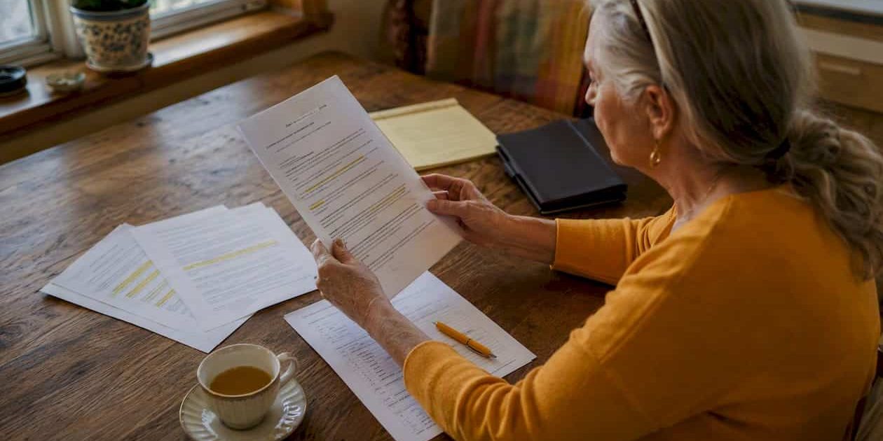 Woman reviewing guardianship petition documents