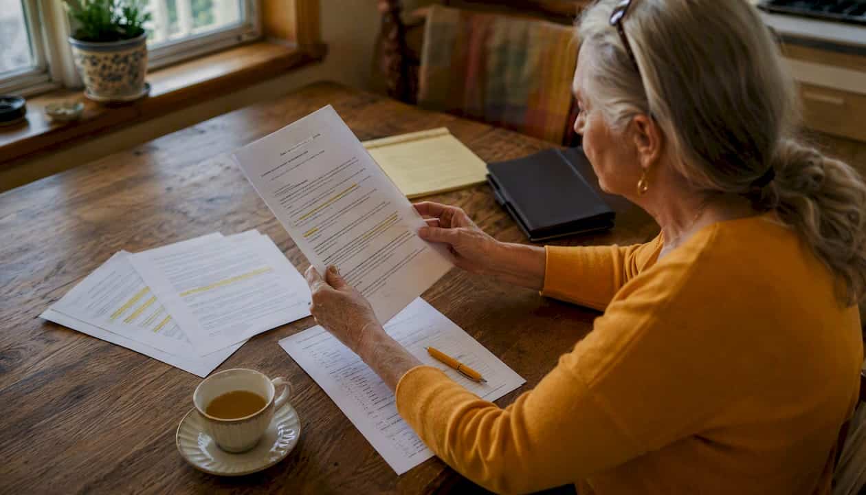 Woman reviewing guardianship petition documents