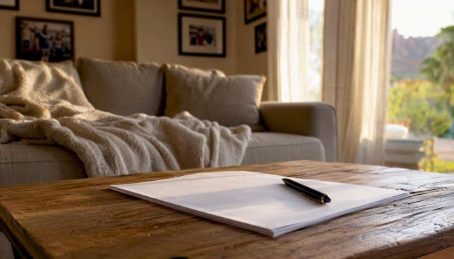 Arizona parenting plan form and pen on desk