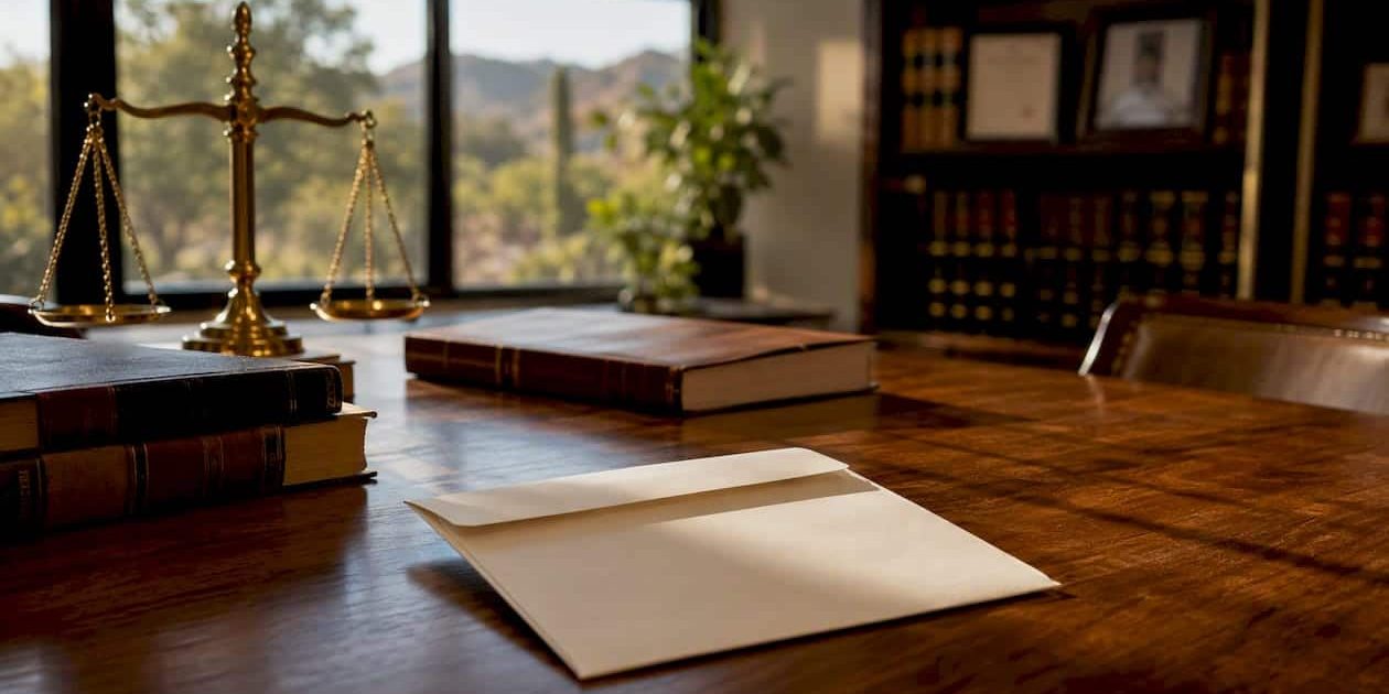 Legal divorce papers on table
