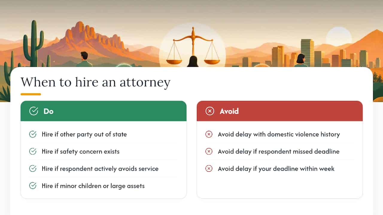 When to get an Arizona family-law attorney — overview diagram