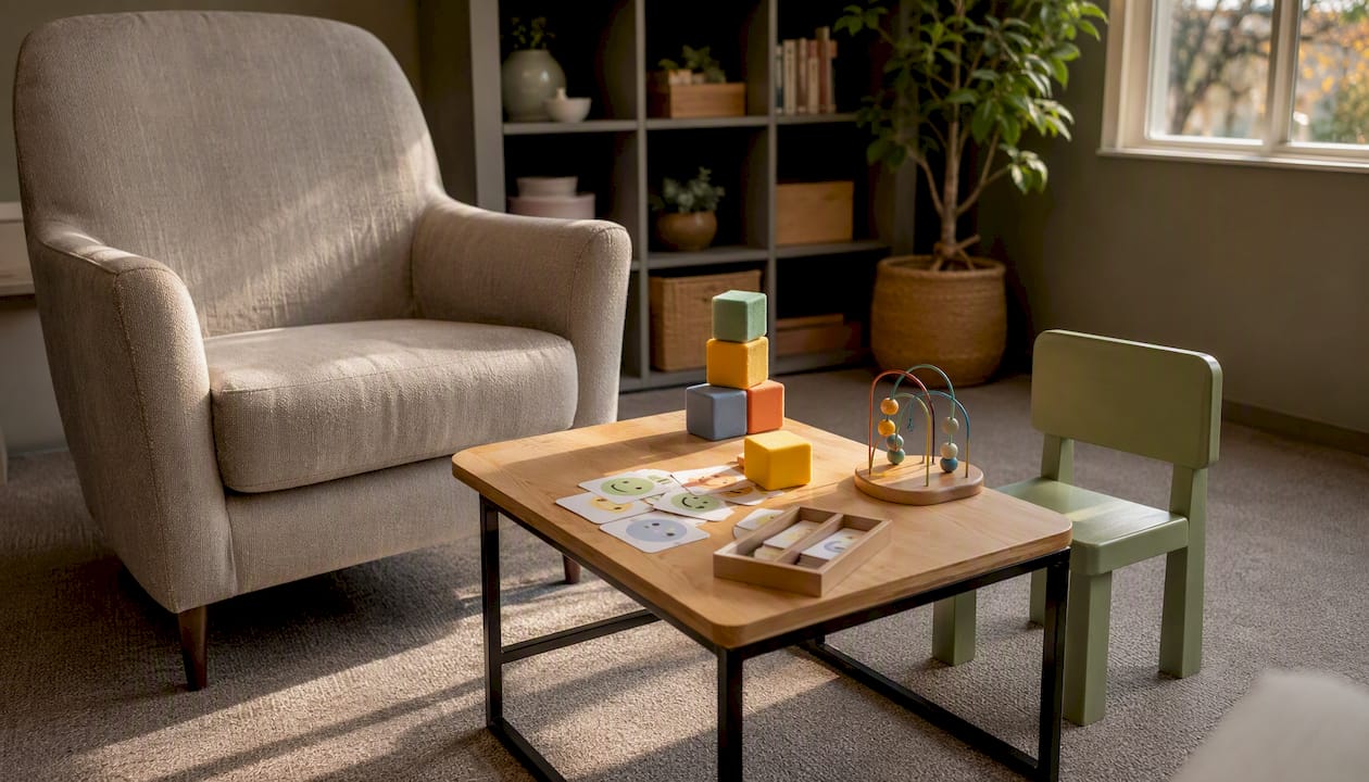 Therapist office setup for supervised visitation