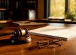 Judge's gavel with court documents