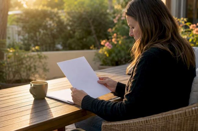 Blank financial disclosure forms on desk