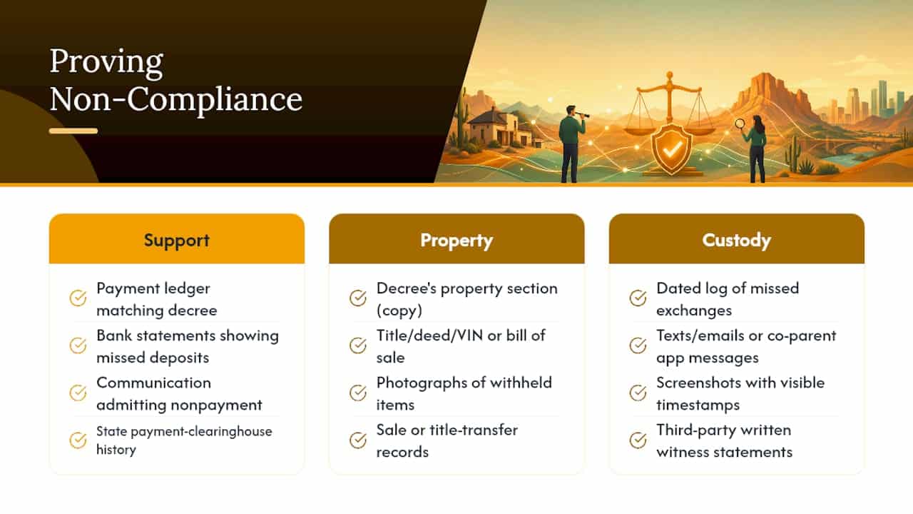 How Do I Prove Non-Compliance in Court? — overview diagram