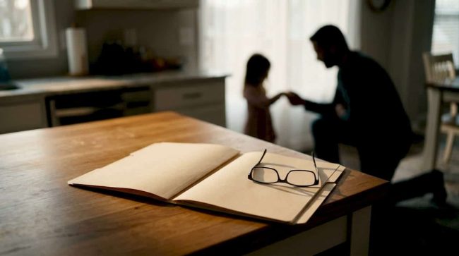 Legal custody documents and parent-child hand
