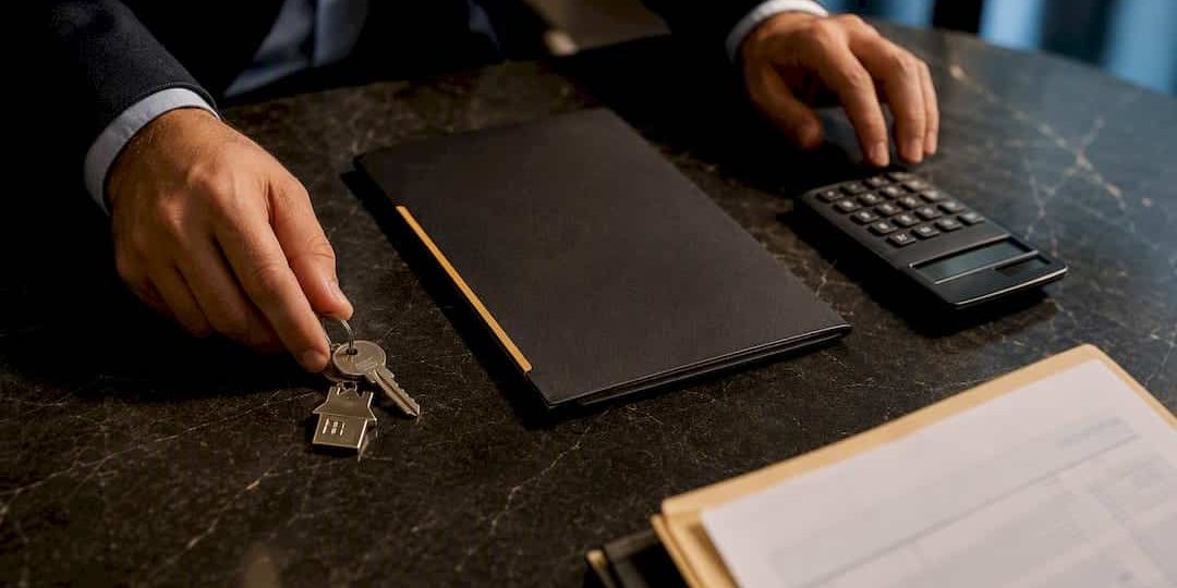 Marital asset division materials on conference table