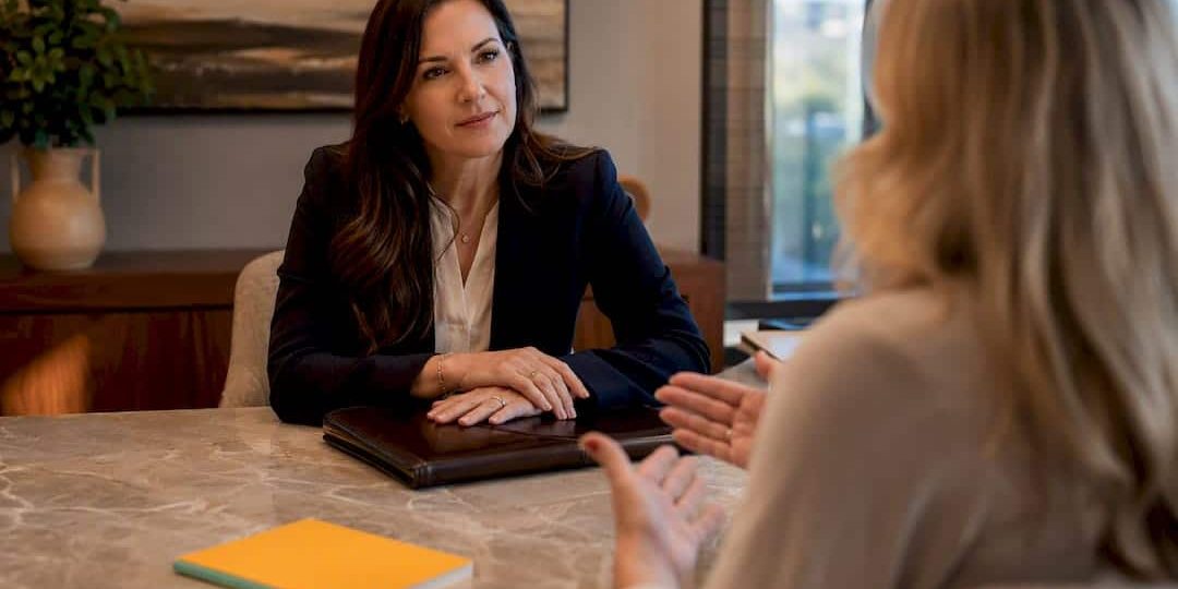 Attorney listening during a divorce consultation