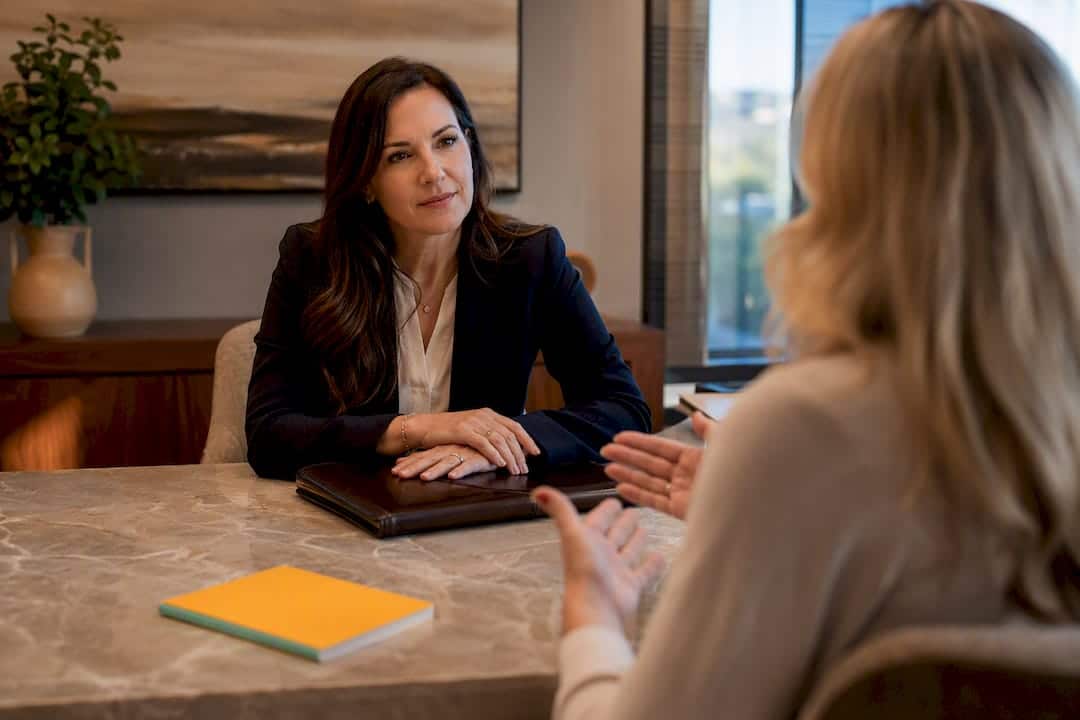 Attorney listening during a divorce consultation