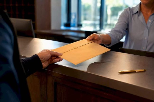 Parent mailing an Arizona relocation notice