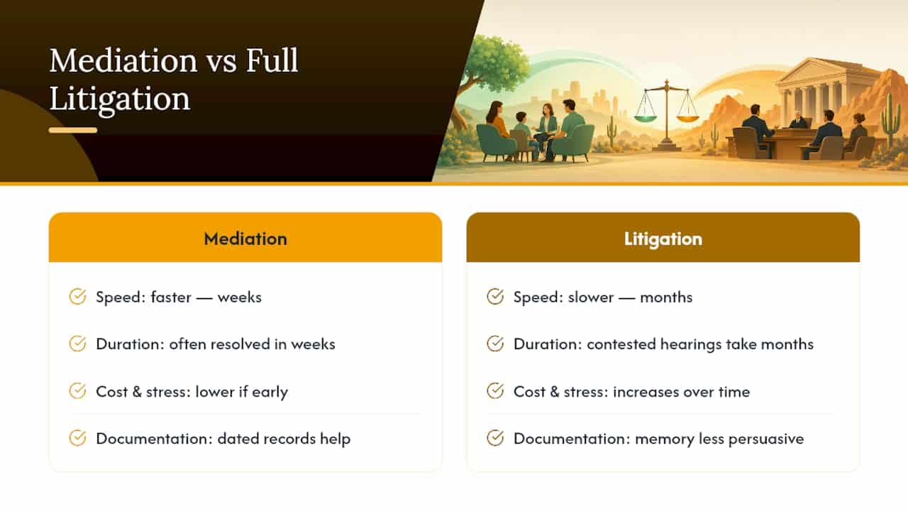 A Realistic Take on Timelines and Priorities in High Conflict Cases — overview diagram