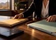 Attorney organizing retirement account transfer materials