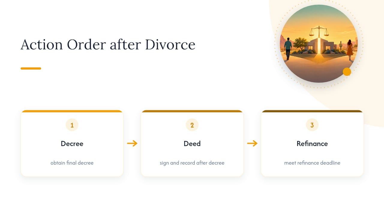 Three-step divorce property transfer sequence
