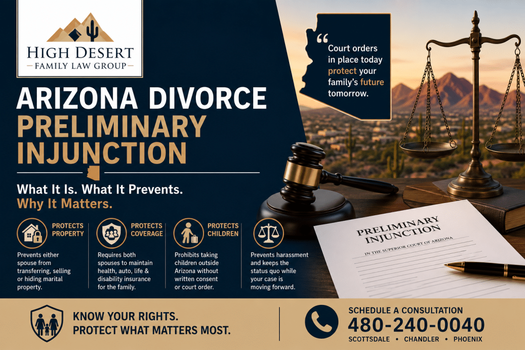What Does the Arizona Divorce Preliminary Injunction Prevent?