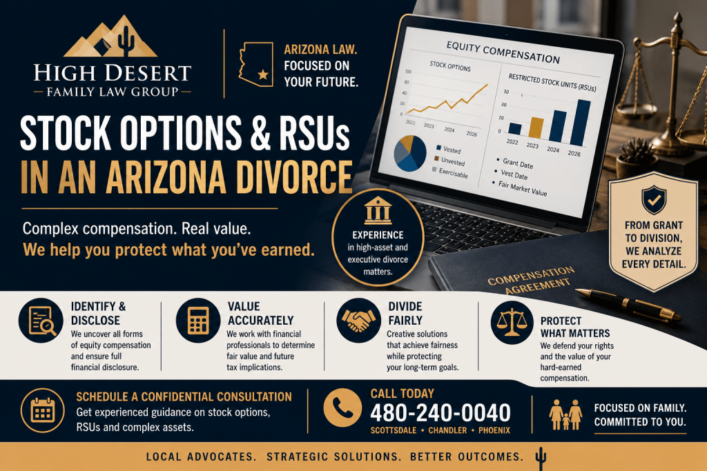 How Are Stock Options and RSUs Divided in an Arizona Divorce?