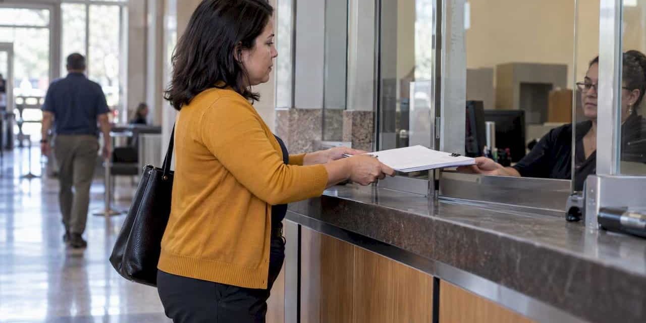Parent submitting a court filing packet