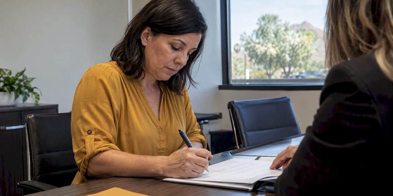 Homeowner signing mortgage refinance documents