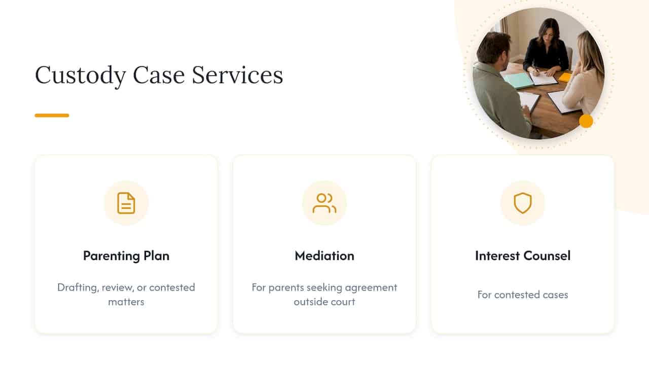 Need help with a parenting plan or custody case? — overview diagram