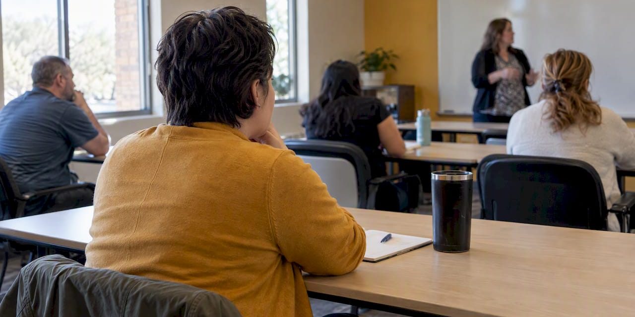 Parent attending an Arizona education class