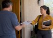 Process server handing papers to Arizona resident