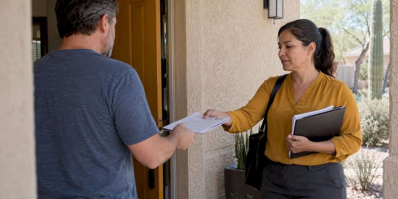 1792500139093_Process-server-handing-papers-to-Arizona-resident Process server handing papers to Arizona resident