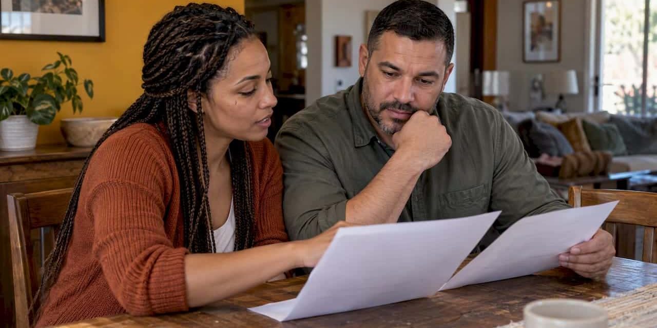 1792753928652_Couple-reviewing-a-cohabitation-agreement-at-home Couple reviewing a cohabitation agreement at home