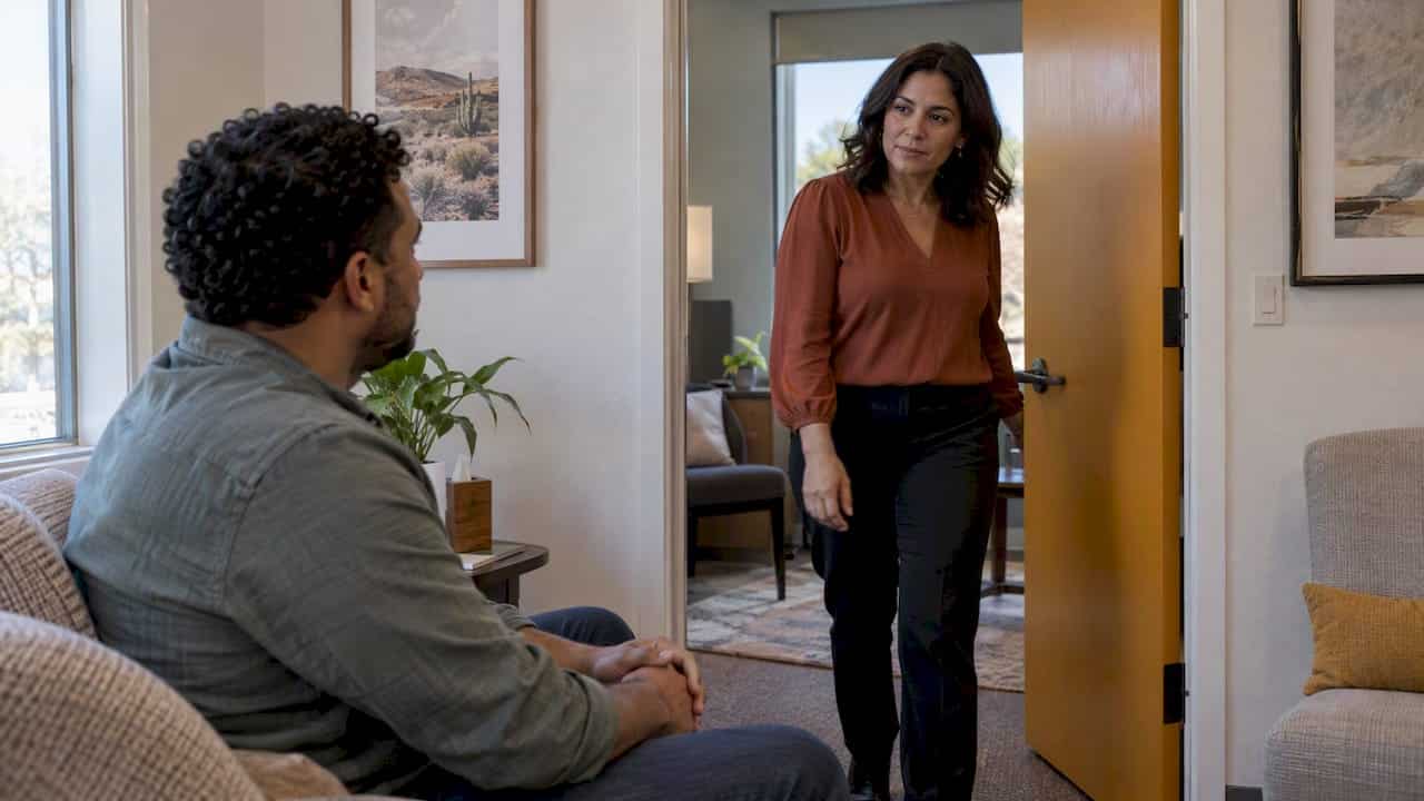 Mediator moving between separate mediation rooms